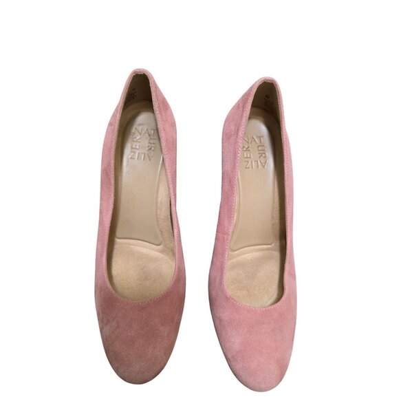 Naturalizer Women's Pink Suede 3" Heeled Pumps Almond Toe Size 8.5 - Picture 1 of 9